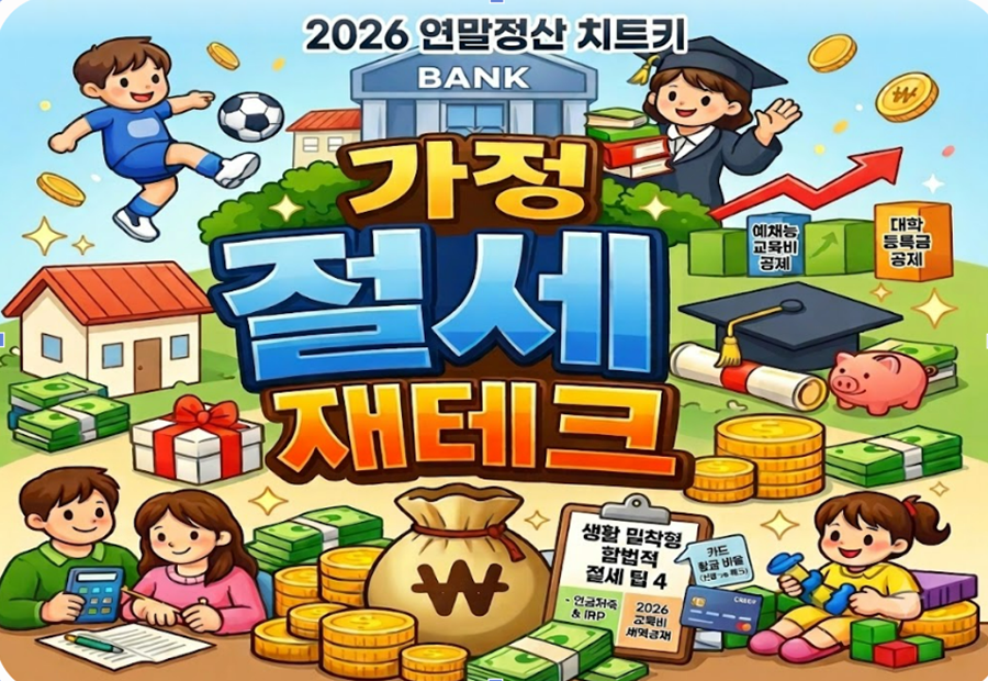 가족을 위한 절세 재테크 방법과 연말정산 세액공제 혜택 안내 이미지