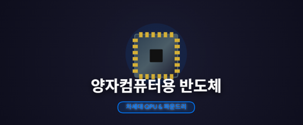 양자컴퓨터용 반도체 칩과 실리콘 스핀 큐비트 회로를 형상화한 일러스트