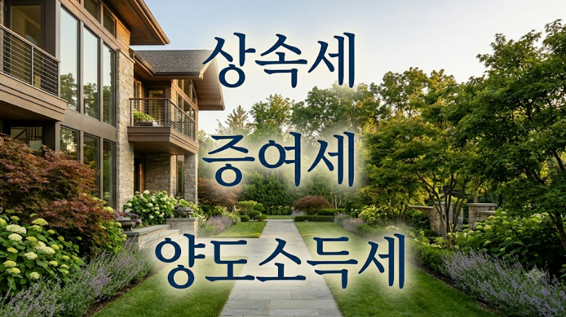 양도소득세 상속세 증여세 절세 전략과 자산 승계 방법을 설명하는 대표 이미지